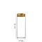 Column Glass Screw Top Bead Storage Tubes, Clear Glass Bottles with Aluminum Lips, Golden, 4.7x12cm, Capacity: 150ml(5.07fl. oz)