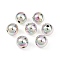UV Plating Opaque CCB Plastic Beads, Iridescent, Round, Silver, 15.5mm, Hole: 3mm