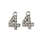 304 Stainless Steel Pendants, with Crystal Rhinestone, Number Charms, Number, 9x6x1mm, Hole: 1mm