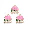 Rack Plating Alloy Pendants, Cadmium Free & Lead Free, Flower, Pearl Pink, 22x18x2mm, Hole: 1.6mm