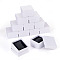 Rectangle Paper Jewelry Gift Boxes, with Non-woven Fabrics Pillow, Jewelry Organizer Case for Bracelets, Watch Storage, White, 8.5x8.3x5.5cm