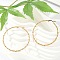 201 Stainless Steel Hoop Earrings, with 304 Stainless Steel Pins, PVD Vacuum Plating, Flat Round, Golden, 55x2.5mm