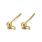 925 Sterling Silver Ear Stud Findings, Earring Posts with 925 Stamp, Real 18K Gold Plated, 14mm, head: 6x3mm, Hole: 1mm, Pin: 0.7mm