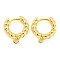 Brass Hoop Earring Findings with Latch Back Closure, Ring, Real 18K Gold Plated, 13.5x12x2.5mm, Hole: 1.2mm, Pin: 0.7mm