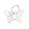 925 Sterling Silver Butterfly Charms, with Jump Rings, Silver, 8x12x1.5mm, Hole: 4mm