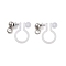 Non-Tarnish 202 Stainless Steel Clip-on Earrings Findings, Round, Stainless Steel Color, 12x3mm, Hole: 1.5mm