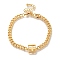 Cross Brass Charm Bracelets for Women, Real 18K Gold Plated, 6-3/4 inch(17.1cm)