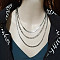 Alloy 3 Layer Necklaces for Women, Platinum, 14.17 inch(36cm)