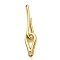 Brass Hook and S-Hook Clasps, Long-lasting Plated, Lead Free & Cadmium Free, Real 18K Gold Plated, 35mm, Hole: 2.5x2 and 2.5x1.5mm