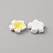Opaque Resin Cabochons, Flower, White, 19x5.5mm