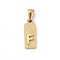 304 Stainless Steel Pendants, Golden, Rectangle with Letter Charm, Letter F, 17.5x6.5x3mm, Hole: 3x6mm