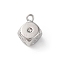Brass Pendants, Cadmium Free & Nickel Free & Lead Free, Dice Charms, Platinum, 14x10.5x10.5mm, Hole: 1.6mm
