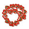 Handmade Heart Lampwork Beads Strands, Fruit, Red, 24~25x24~25x11mm, Hole: 1.4mm, about 15pcs/strand, 14.2''(36cm)