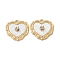 304 Stainless Steel Pendants, Heart Charms, with Shell and Rhinestone, Ion Plating(IP), Real 18K Gold Plated, 20x20.5x4.5mm, Hole: 1.5x1mm
