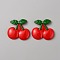 Fruit Theme Plastic Cabochons, Cherry, 45x48x7.5mm