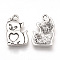 Tibetan Style Alloy Kitten Pendant Enamel Settings, Cat with Heart Shape, Cadmium Free & Lead Free, Antique Silver, 21x13.5x2mm, Hole: 2mm, about 750pcs/1000g