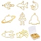 32Pcs 8 Styles Alloy Open Back Bezel Pendants, For DIY UV Resin, Epoxy Resin, Pressed Flower Jewelry, Cadmium Free & Lead Free, Mixed Shapes, Golden, 4pcs/style