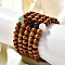 Wood Beaded Stretch Bracelets, with Natural Mixed Stone Beads, 53mm