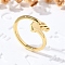 Brass Cuff Rings for Women, Letter, Letter H, Inner Diameter: 15.6mm