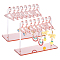 2 Sets Acrylic Earring Display Stands, Earring Organizer Holder with 8Pcs Mini Hangers, Coat Hanger Shapes, Misty Rose, Finished Product: 15x6x11.7cm, about 10pcs/set