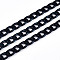 Aluminum Twisted Chains Curb Chains, Unwelded, Oval, Prussian Blue, 12x7x2mm