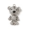 Alloy Enamel Pendant, with Rhinestones, Cadmium Free & Lead Free, Animal Charms, Tiger, 47.5x28.5x13mm, Hole: 2.8mm