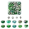 DIY Tibetan Style Alloy & Resin European Beads Making Finding Kits, Green, 8~11x7.5~13.5x6~13.5mm, Hole: 4~5mm, 45pcs/set