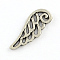 Tibetan Style Wing Alloy Cabochons, Lead Free & Nickel Free, Antique Silver, 23x9x1mm, about 1818pcs/1000g