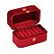Mini Rectangle Velvet Ring Storage Boxes with Snap Buttons, Travel Portable Jewelry Case, for Rings, Earrings, Red, 8.4x5.15x5.3cm