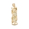 Synthetic Luminous Stone Column Pendants, Golden Plated Alloy Gragon Wrapped Charms, Light Khaki, 35.5x10.5mm, Hole: 6x4.5mm