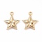 304 Stainless Steel Charms, Star, Golden, 14.5x12x2mm, Hole: 1.2mm