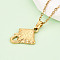 304 Stainless Steel Pendant Necklaces, Ray Fish, Ion Plating(IP), Real 18K Gold Plated, 17.72~18.11 inch(45~46cm)
