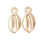 CCB Plastic Pendants, Conch, 17.5x8x2.5mm, Hole: 2mm