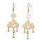 Brass & 304 Stainless Steel Dangle Earrings, Cloud, Golden, 73x25mm