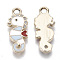 Alloy Pendants, with Enamel, Sea Horse, Light Gold, Sky Blue, 21x9x2mm, Hole: 2mm