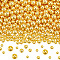 6 Sets Plastic Beads, No Hole, Round, Gold, 3~7.8mm, about 200pcs/set