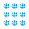 Natural Wooden Beads, Plaid Beads, Tartan Pattern, Round, Light Blue, 5/8 inch(16mm), Hole: 4mm