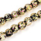 Handmade Foil Glass Beads Strands, Round, Light Khaki, 8~8.5mm, Hole: 1.5~1.6mm, about 60pcs/strand, 18.11~18.50 inch(46~47cm)