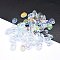 Glass Charms, Oval, AB Color Plated, Clear AB, 8x6x4mm, Hole: 1mm