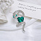 Snake Aolly Rhinestone Brooches, Platinum, Emerald, 47x25mm