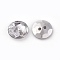 Acrylic Rhinestone Buttons, 2-Hole, Flat Round, Clear, 13x3.5mm, Hole: 1.6mm