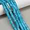 Synthetic Turquoise Beads Strands, Disc, Heishi Beads, Dyed, Dark Turquoise, 6x3.5mm, Hole: 1mm, about 54~55pcs/strand, 7.68''(19.5cm)~7.87''(20cm)