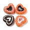Heart Cake Opaque Resin Imitation Food Decoden Cabochons, for Jewelry Making, Mixed Color, 21.5x22.5x8mm