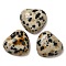 Natural Dalmatian Jasper Cabochons, Heart, 15x15x6mm