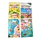 50Pcs 4 Styles Hawaiian Vacation Printed Plastic Gift Storage Tote Bags, Party Favor Bags with Die-Cut Handles, Rectangle, Mixed Color, 25x16.5x0.01cm