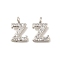Initial Letter Brass Micro Pave Cubic Zirconia Pendants, Letter Z, 9~10x4~10x1.5~2mm, Hole: 1.5mm