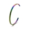Ion Plating(IP) 304 Stainless Steel Cuff Bangles for Women, Rainbow Color, Inner Diameter: 2-1/2x2 inch(6.1~6.5x5.1cm)
