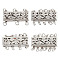 4Pcs 4 Styles Brass Box Clasps, with Jump Ring, Multi-Strand, Multi-Hole, Platinum, 23.5x13x3.5mm, Hole: 2mm, 1pc/style