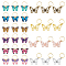 Butterfly Alloy Enamel Dreadlocks Beads, Braiding Hair Pendants Decoration Clips, Mixed Color, 2.8~45cm, 50pcs/set
