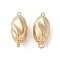 Brass Box Clasps, Oval, Real 18K Gold Plated, 16.5x7.5x7.5mm, Hole: 0.9 and 1.3mm
